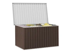 Caixa de arrumação para jardim 171x99x93 cm castanho