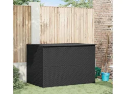 Caixa de arrumação para jardim 150x100x100 cm vime PE preto