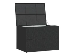 Caixa de arrumação para jardim 150x100x100 cm vime PE preto