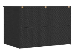 Caixa de arrumação para jardim 150x100x100 cm vime PE preto