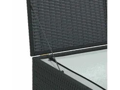 Caixa de arrumação para jardim 150x100x100 cm vime PE preto