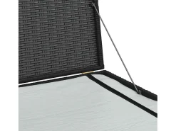 Caixa de arrumação para jardim 150x100x100 cm vime PE preto