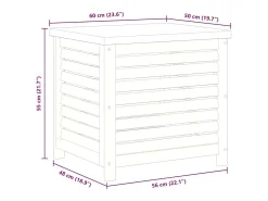Caixa de arrumação para jardim 60x50x55 cm eucalipto maciça