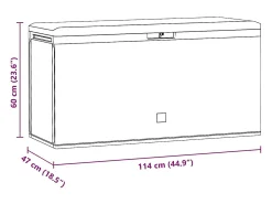 Caixa de arrumação para jardim 114x47x60 cm antracite