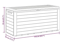 Caixa de arrumação para jardim 116x44x55 cm antracite