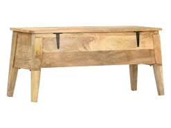 Caixa de arrumação 99x35x48 cm madeira de mangueira maciça