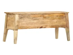 Caixa de arrumação 99x35x48 cm madeira de mangueira maciça