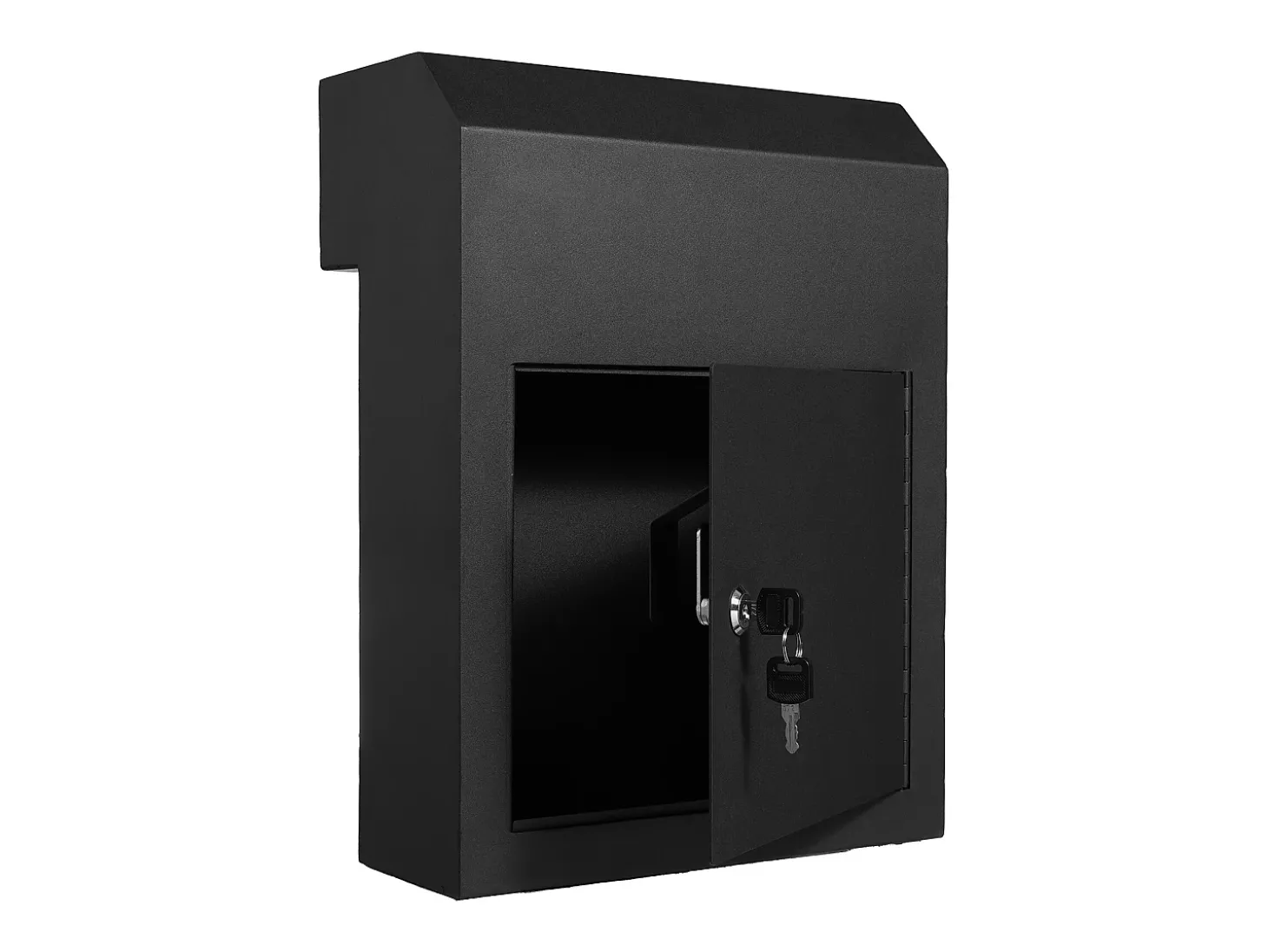 Caixa de Correio com Chave SucceBuy Through the Door 30,5 x 15,2 x 40,6 cm, Caixa de Correio com Fechadura, Preta