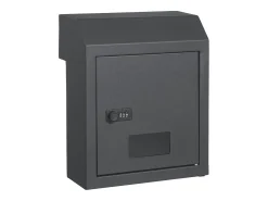 Caixa de Correio Com Chave Através da Porta SucceBuy, Fechadura de Combinacao, Cinza Escuro – Armazenamento Seguro e Elegante do Correio