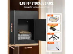 Caixa de Correio de Parede SucceBuy – Aço Robusto, 33x18x43 cm, Fechadura de Combinacao, Preto – Armazenamento Seguro de Correio