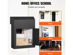 Caixa de Correio de Parede SucceBuy – Aço Robusto, 33x18x43 cm, Fechadura de Combinacao, Preto – Armazenamento Seguro de Correio
