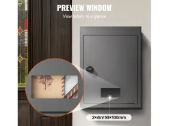 Caixa de Correio Embutida SucceBuy 320x158x430mm, Cinza Escuro – Estilo Embutido Elegante e Funcional