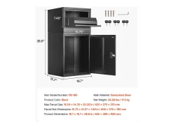 Caixa de Correio SucceBuy Caixa de Entrega de Encomendas Externa com Fecho para Entregas Seguras, 99 cm