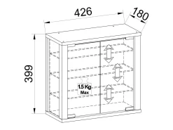 Caixa de exposição de vidro VCM pendurada | Vitrine de vidro com vidro de segurança ESG | Dimensões: A. 40 x L. 43 x P. 18 cm | Vitrosa S (Branco)