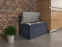 Caixa de jardim metálica "Store" - 680 L - 165 x 69 x 60 cm - Cinza
