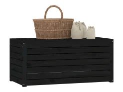Caixa de jardim 101x50,5x46,5 cm madeira de pinho maciça preto