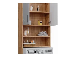 Caixa de tejadilho branco alto brilho/carvalho goldkraft 64x26x190.5 irma