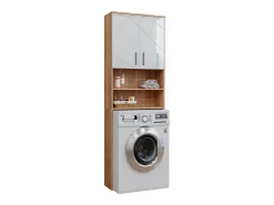 Caixa de tejadilho branco alto brilho/carvalho goldkraft 64x26x190.5 irma