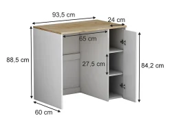 Caixa de tejadilho branco 93.5x60x88.5 lavik