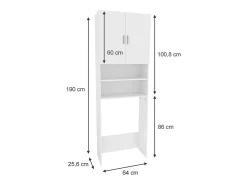 Caixa de tejadilho branco 64x26x190 martha