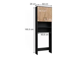 Caixa de tejadilho carvalho goldkraft/antracite 64x26x190.5 irma