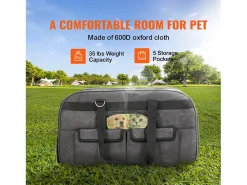Caixa de Transporte para Gatos com Rodas SucceBuy com Pega, Capacidade para 16 KG, Preta