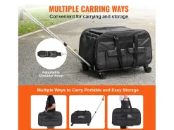Caixa de Transporte para Gatos com Rodas SucceBuy com Pega, Capacidade para 16 KG, Preta