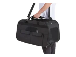 Caixa de Transporte para Gatos com Rodas SucceBuy com Pega, Capacidade para 16 KG, Preta