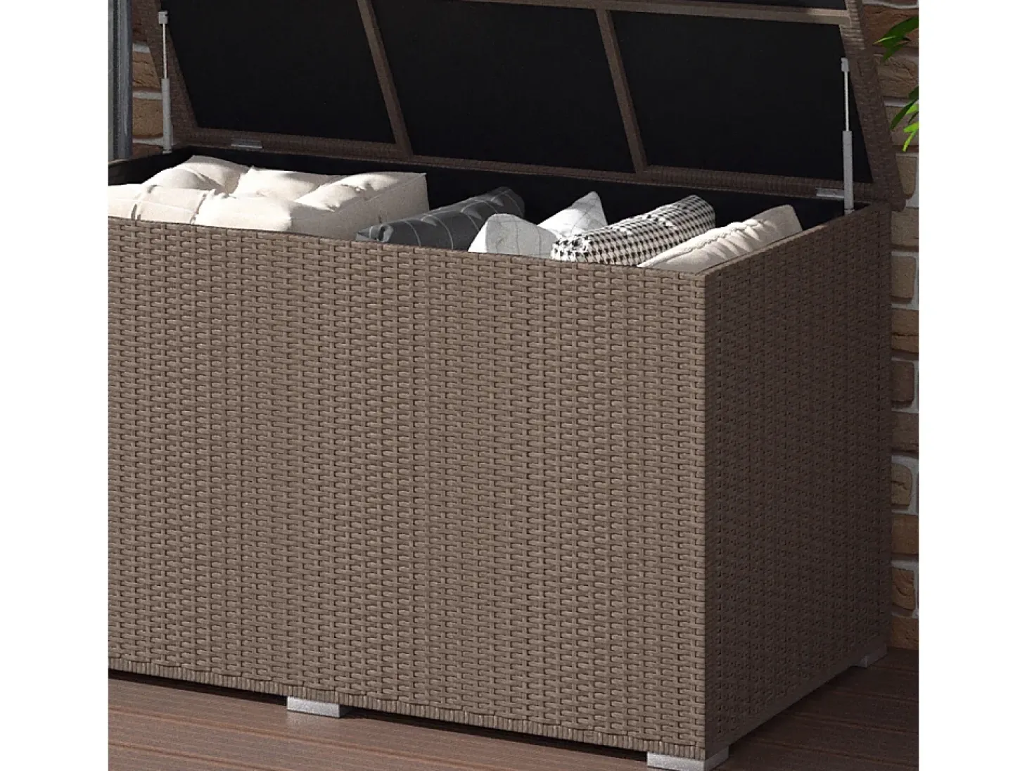 Caixa para almofadas marrom 146x83x80