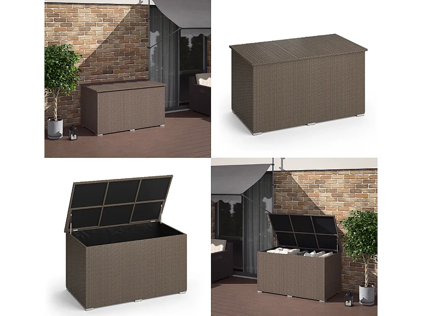 Caixa para almofadas marrom 146x83x80