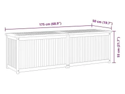 Caixa para jardim 175x50x55 cm madeira de teca maciça