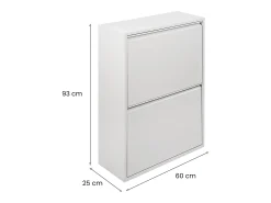 Caixote do lixo 0, Caixote do lixo que economiza espaço, Caixote do lixo para reciclagem com 4 baldes, 60x25h92 cm, Branco
