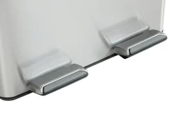 caixote do lixo de reciclagem de pedal em inox, 2 compartimentos de 30L, Cromado, GANEM