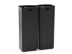 caixote do lixo de reciclagem de pedal em inox, 2 compartimentos de 30L, Cromado, GANEM