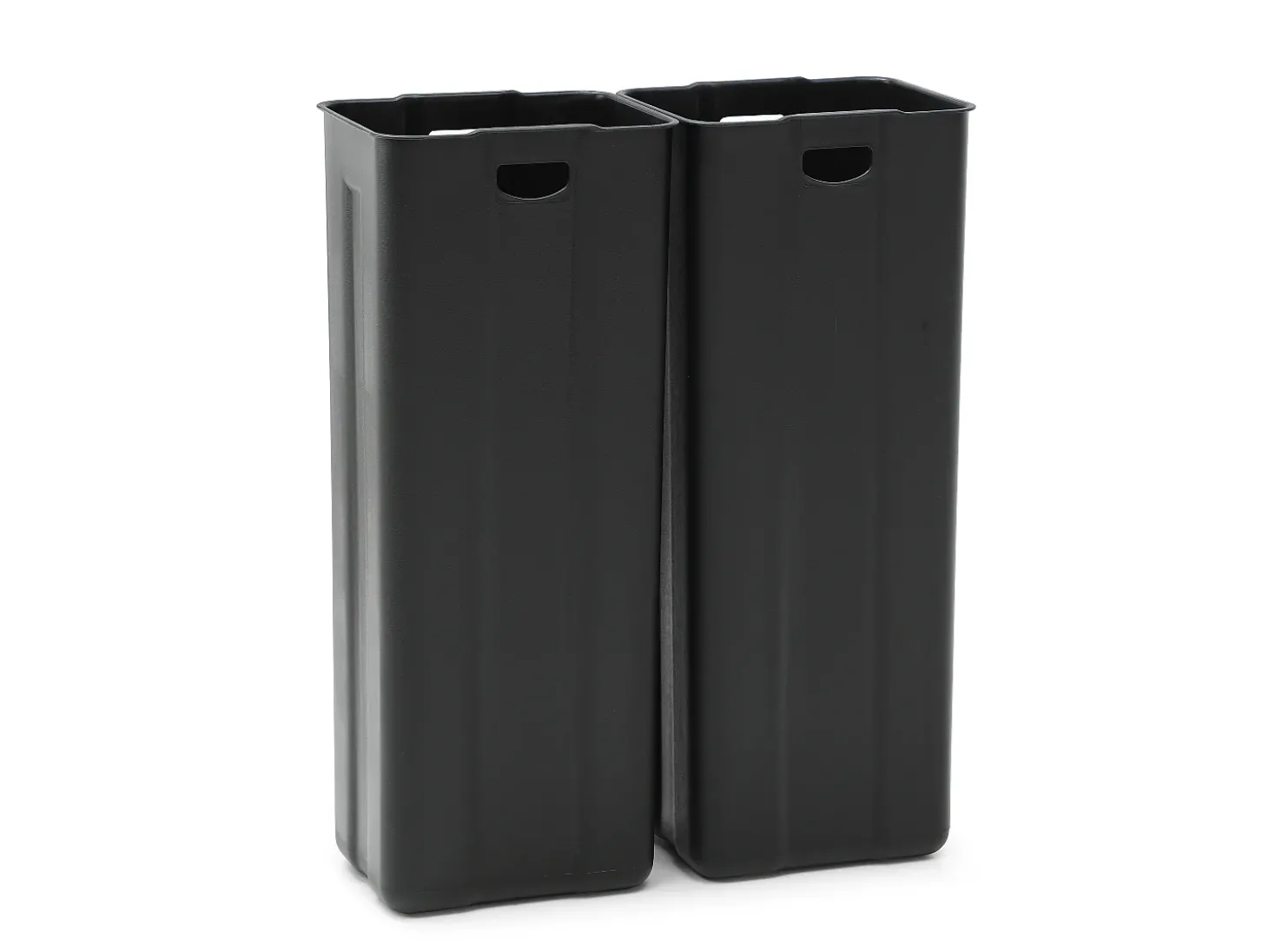 caixote do lixo de reciclagem de pedal em inox, 2 compartimentos de 30L, Cromado, GANEM