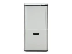 Caixote do lixo de triagem anti-marcas 60L em inox, 2 compartimentos, ZAMILO