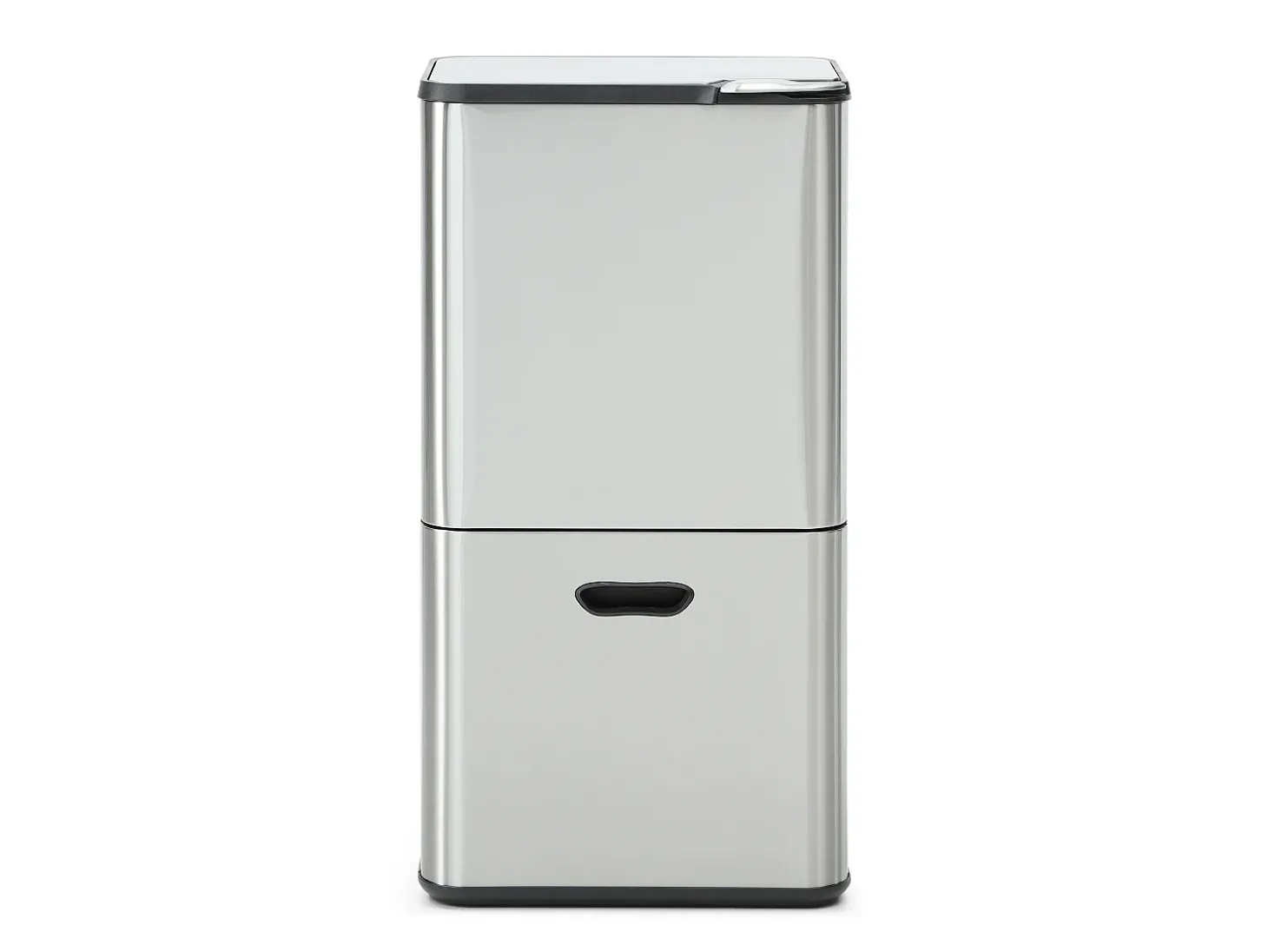 Caixote do lixo de triagem anti-marcas 60L em inox, 2 compartimentos, ZAMILO