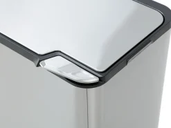 Caixote do lixo de triagem anti-marcas 60L em inox, 2 compartimentos, ZAMILO