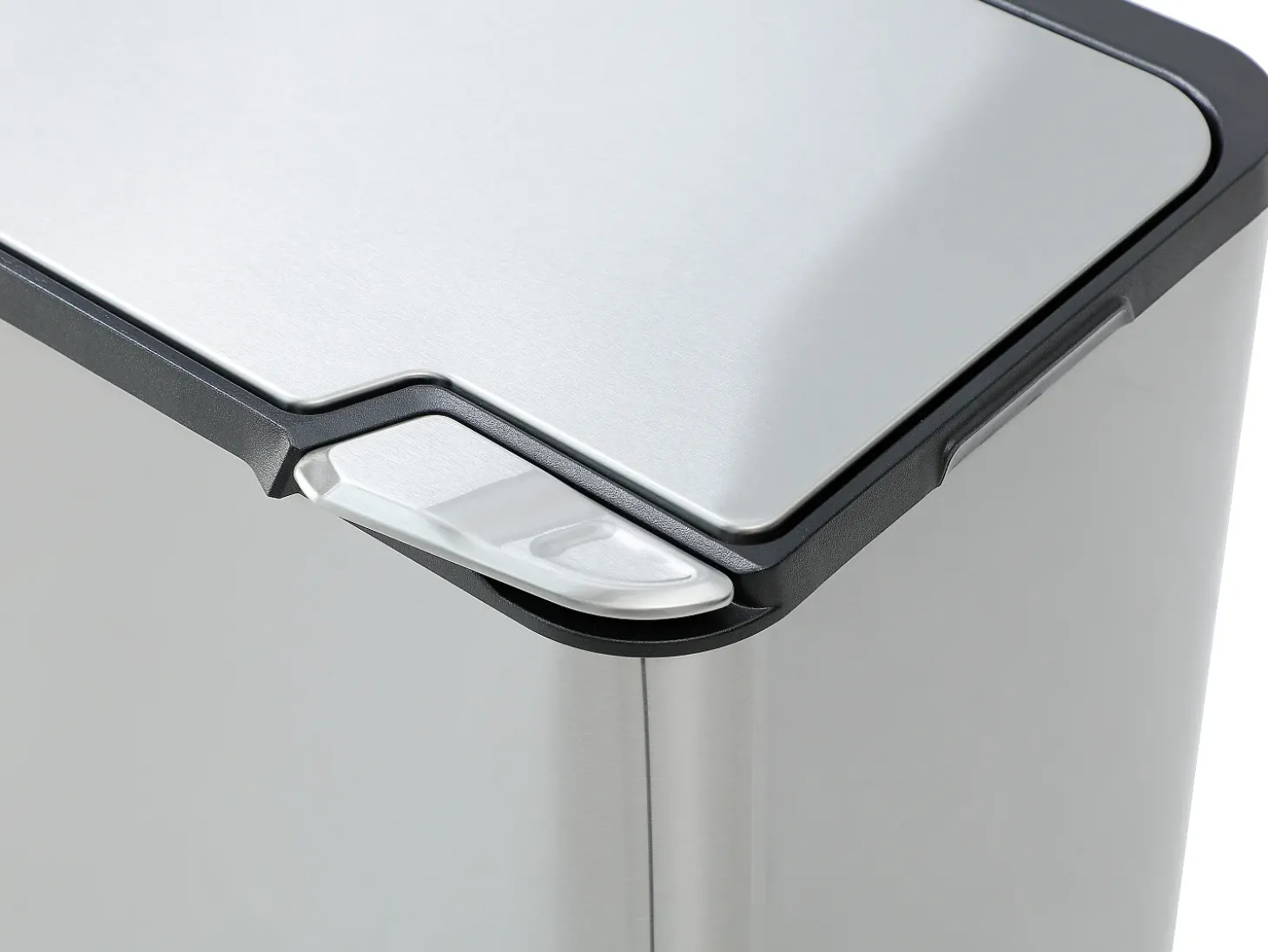 Caixote do lixo de triagem anti-marcas 60L em inox, 2 compartimentos, ZAMILO