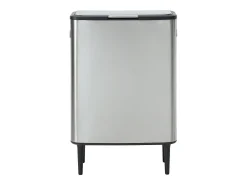 Caixote do lixo de triagem anti-marcas com pé, 60L + 5L, Aço Inox, 2 compartimentos, DRAVIK