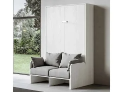 Cama 120 Kentaro sofá dobrável vertical Branco Cinza