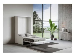 Cama 120 Kentaro sofá dobrável vertical Branco Cinza