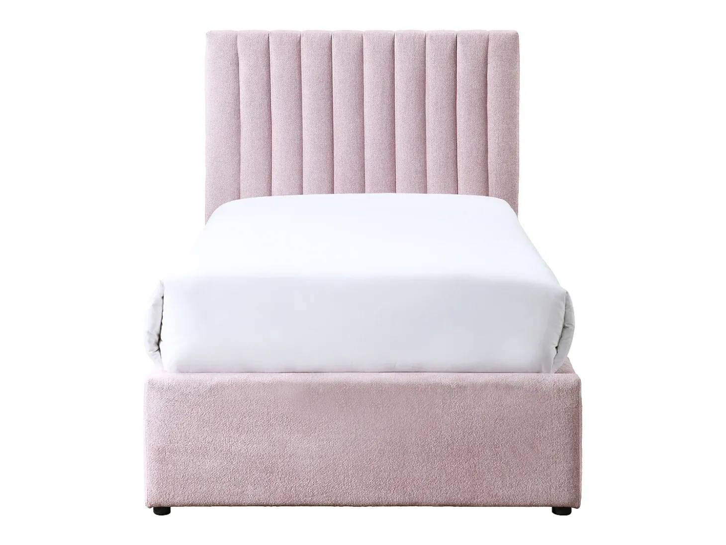 Cama 90 x 190 cm com 2 gavetas em tecido rosa - SARAH