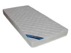 Cama 90 x 190 cm com compartimentos de arrumação em cor natural e branco + estrado + colchão - LOSTYA