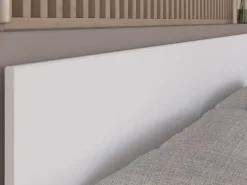Cama 140 x 190/200 cm com espaços de arrumação branco e natural + sommier - KINSELIA