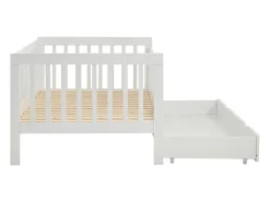 Cama 90 x 190 cm com gaveta em pinho e MDF na cor branca - PROVIATI