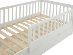 Cama 90 x 190 cm com gaveta em pinho e MDF na cor branca - PROVIATI