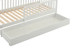 Cama 90 x 190 cm com gaveta em pinho e MDF na cor branca - PROVIATI