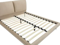 Cama 140 x 190 cm em veludo de cor taupe - IBEDIA