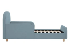 Cama 90 x 190 cm tecido texturizado em cor azul – MIRAVELO